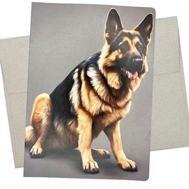 Whitman and Daughter German Shepherd Card, Dog Birthday Card (1 Premium Card, 5X7 Inches) dog card blank for all occasions like retirement, thinking of you or get well wishes - 669
