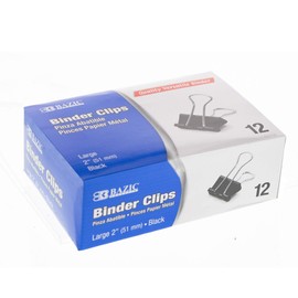 BAZIC Large 2-Inch (51mm) Black Binder Clip