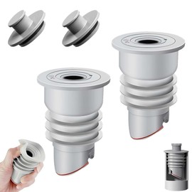 Pack of 2 Washing Machine Pipe Seal with Sealing Cap, 35-40 mm Washing Machine Drain Hose Seal, Water Drain Pipe Sealing Ring for Home, Kitchen