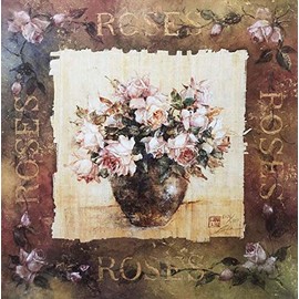 Lena Liu "Roses Hand Signed Limited Edition Framed Art 22" x 22"