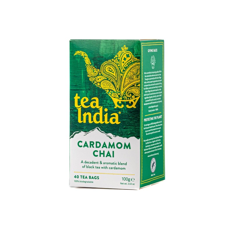 Tea India Chai Tea Bags (4 Packs of 40 Biodegradable