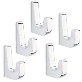 JUNKER Design Pack of 5 Nena Coat Hooks Height 50 mm Polished Chrome Coat Hooks for Wall Panel with Depth 37 mm Hooks with Width 10 mm and BA 32 mm for DIY DIY Hook Rail