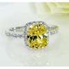 LARDROK (Size US 5~8) Wedding Birthstone Bride Engagement Yellow Ring