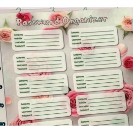 Handmade Password Organizer Two Sided Dashboard for use with the BIG Happy Planner