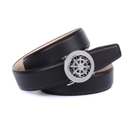 Anthoni Crown Women's Leather Belt, black