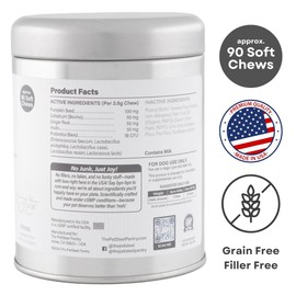 The PetSteel Balanced Belly Probiotics for Dogs C Digestive Health Chews with Prebiotics, Allergy & Joint Support C Probiotic Dog Supplement for Gut Health, Diarrhea Relief, and Itchy Skin C 90 Soft Chews