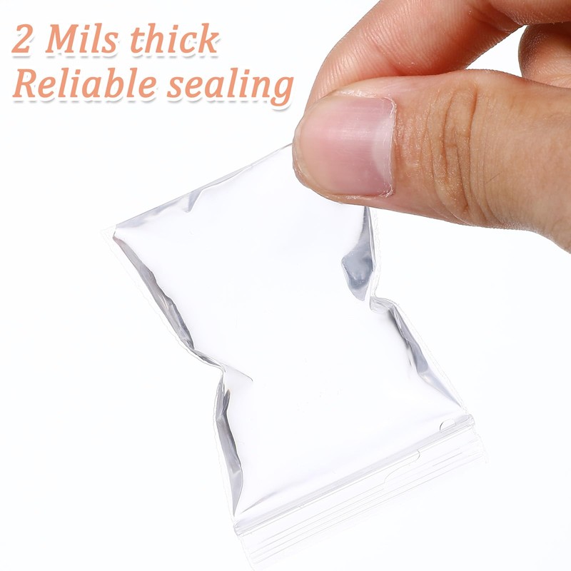 Wanmu 300Pcs Mini Plastic Zip Bags, 2.3" x 1.5" Clear