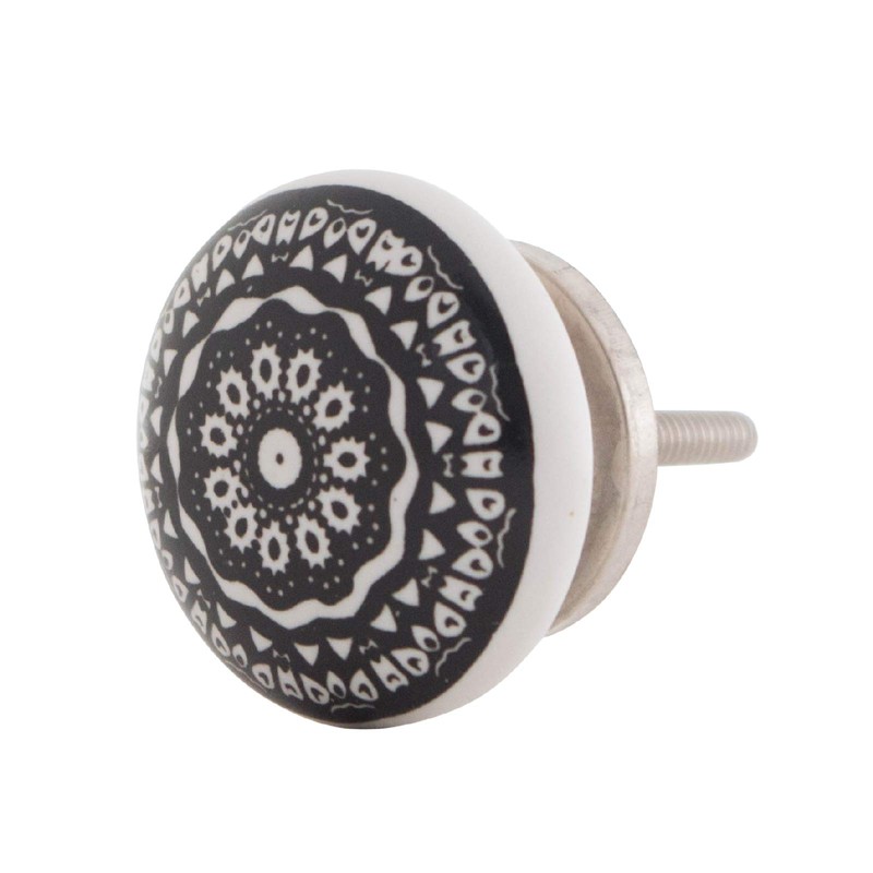 Knober Set of 10 Ceramic Furniture Knobs Mandala Energy Shabby-Chic