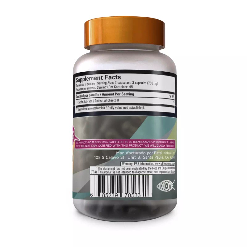 Betel Natural Premium Carbon Activado Capsules by Betel Natural -