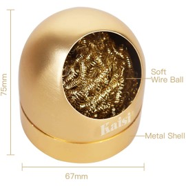 Kaisiking Soldering Iron Tip Cleaner Solder Tip Cleaning Wire and Holder Station Soft Coiled Brass with 3 Pcs Solder Tip Cleaning Wire and 1 Pcs Holder For Cleaning Soldering Irons and Tips