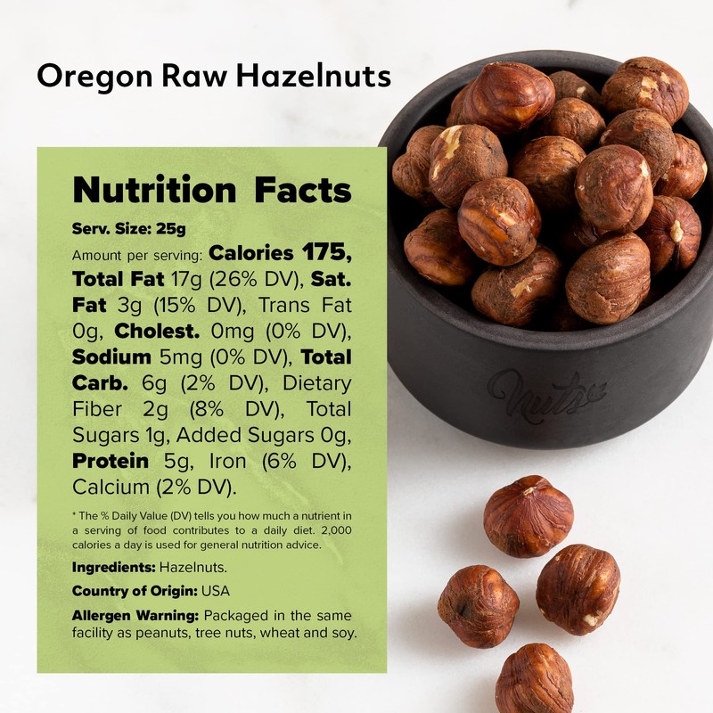 NUTS U.S. - Oregon Hazelnuts (Filberts) | Raw and Unsalted