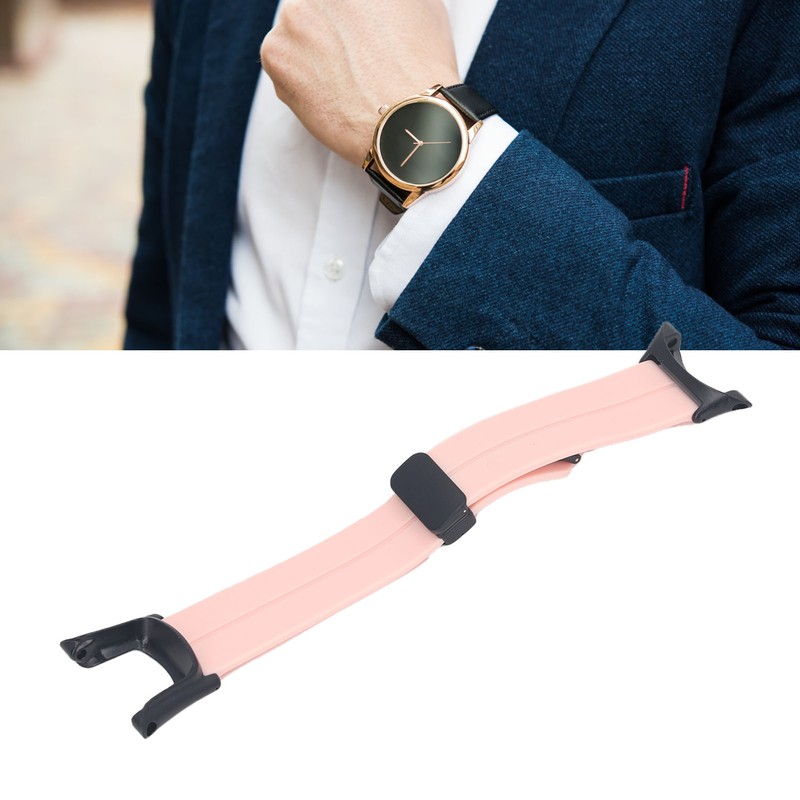 Silicone Watch Strap Waterproof Magnetic Folding Buckle Replacement Watchband for