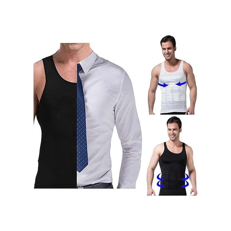 Camiseta 3pzs Para Corregir Postura Hombre Fajas Cinturillas -