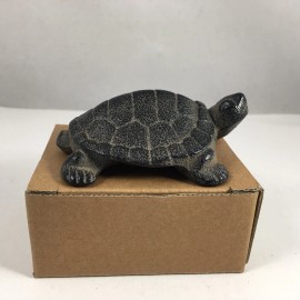 Japanese Cast Iron Hisabi Turtle Figurine Statue Paperweight Home Garden Decor
