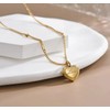 18K Gold Heart Pendant Necklace, Love Gold Plated Jewelry