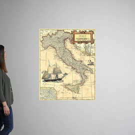Italy Map Wall Decal, Map Artwork