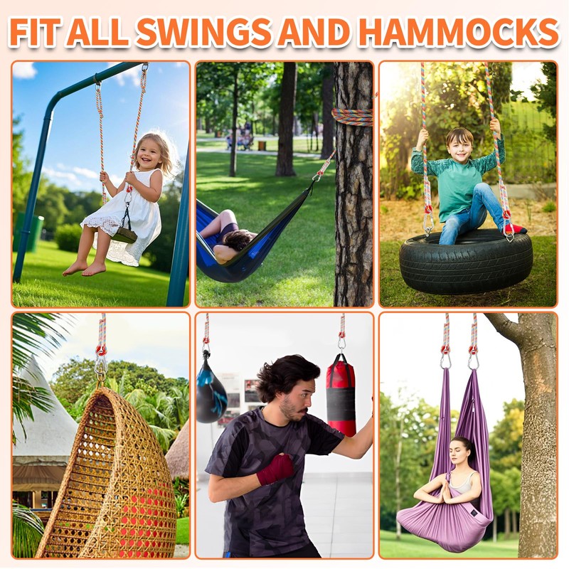 Werfeito Tree Swing Ropes (Set of 2), 5FT/10FT/15FT/20FT, Tree Swing