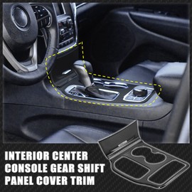 X AUTOHAUX Carbon Fiber Pattern Car Interior Center Console Gear Shift Frame Panel Cover Trim Set for Jeep Grand Cherokee 2016-2021