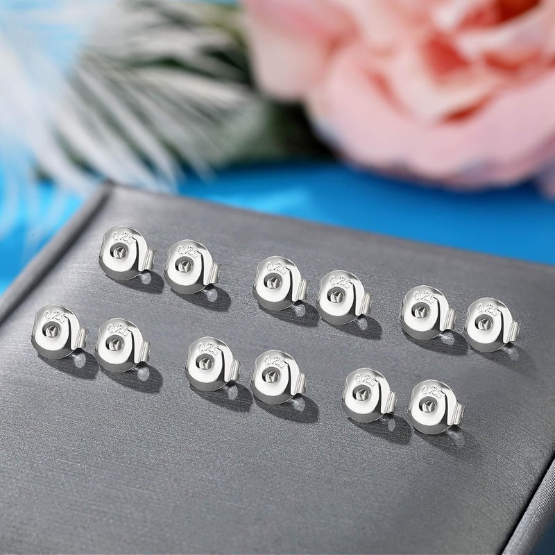 Recambios de plata 925 para arete – Parte trasera hipoalergénica