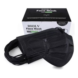 Diolv Disposable Face Mask Adult 4 Layer Mens Breathable Fac