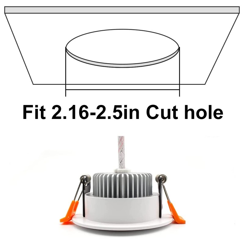YGS-Tech 2 Inch LED Recessed Lighting, Dimmable Downlight 3W(35W Halogen