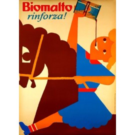 Swiss Energy Drink Biomalto Rocking Horse Advertising Giclee Canvas Print 20x28