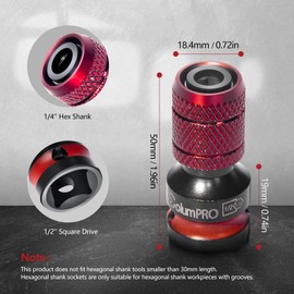 ColumPRO 1/2 Square Drive to 1/4 Hex Shank Socket Adapter Converter for Connecting Screwdriver Bit to Impact Wrench and Ratchet Wrench.