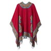 EXCHIC Women’s Retro Warm Shawls Poncho Cape Floral Printed Open