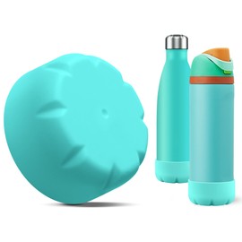 VIKIZUES Silicone Boot Compatible with Owala Water Bottle 24 oz & S'well 25 oz Water Bottle and More 25 oz Stainless Steel Water Bottles, Anti-Slip Bottom Protector Sleeve (Mint)