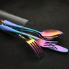 VANDBAO Rainbow Flatware Cutlery Silverware Set 20 Pieces, Stainless Steel