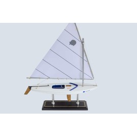 LK Scale Models Wooden Sunfish Model Race with Window Sailboat Decoration 16"-7