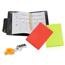 TRADERPLUS Sports Referee Card Set Red Card Yellow Card and Metal Referee Whistle Coach Whistle for Football Soccer Basketball Lifeguard Emergency
