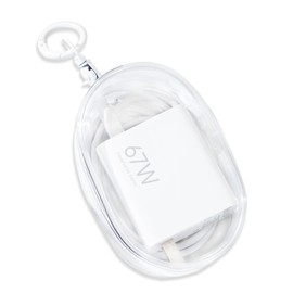 Linsaner Storage Bag for Organizing Data Cables, Earphone, Chargers, Keys, Change, Portable Transparent Storage Bag, Portable Multi-Function Storage Box(White)