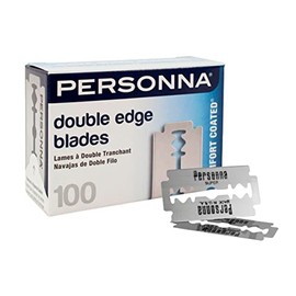 Personna DE Stainless Steel Double Edge Blades - 2.875" Length, 2" Width, 1.0625" Height, 100-Pack - 60-0257-NUPC