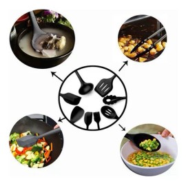 Generic Utensilios De Cocina De Silicona, 10 Piezas, Cuchara Y Espát
