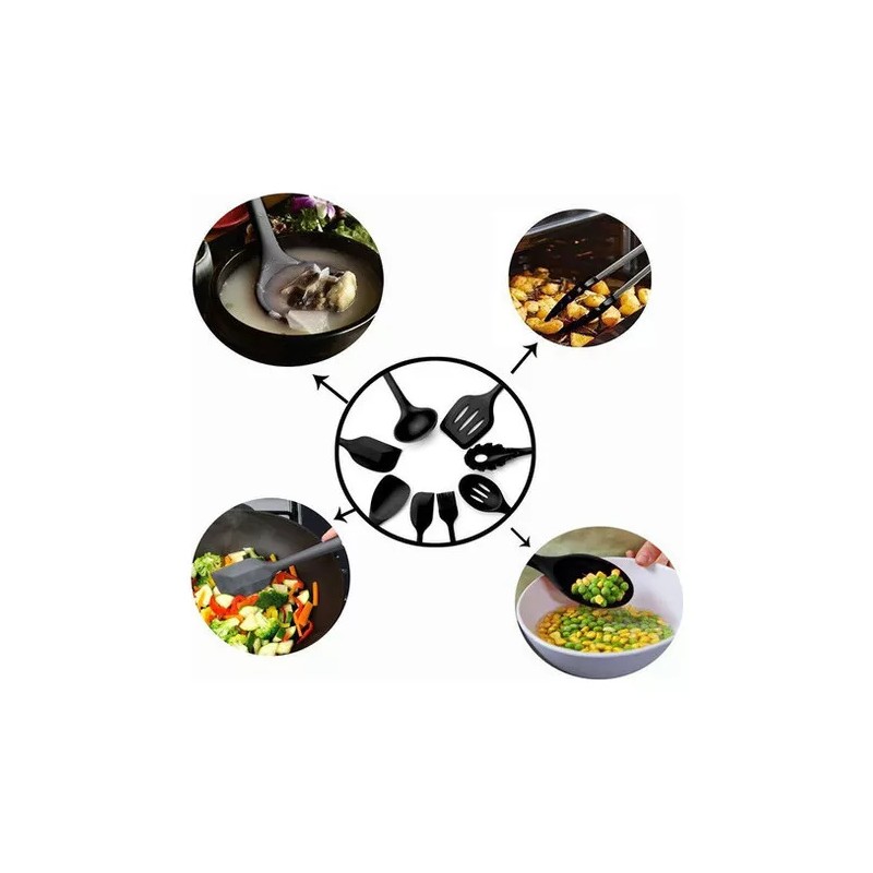 Generic Utensilios De Cocina De Silicona, 10 Piezas, Cuchara Y
