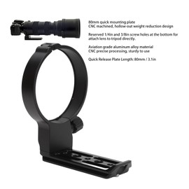 Lens Collar Tripod Mount Ring, Support Bracket Holder Built in Quick Release Plate, Tripod Mount Ring Stand Base for Nikon Nikkor Z 180-600mm F/5.6-6.3 VR