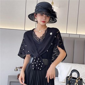 Beaded Shawl Knitted Poncho Wrap Pashmina Shawls Shrug Casual Scarf Cape for Women Fashion