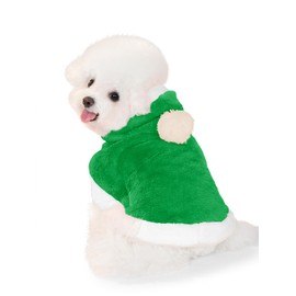 Haloumoning - Sudadera de forro polar con capucha para perro, disfraz de Navidad, ropa de Navidad para perros pequeños y medianos