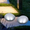 SUPVOX Solar Garden Lights, Solar Path Paver Stones, Pebble Shape