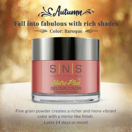 SNS Healthy Natural Nails SNS Nail Dip Powder, Gelous Color Dipping Powder - Baroque (Pink) - Long-Lasting Acrylic Nail Color Lasts 14 Days - Low Odor & No UV Lamp required - 1 oz