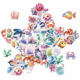 100 Pcs Ocean Animal Stickers, Cute Waterproof Sea Animal Stickers for Scrapbooking Bicycle Water Bottle Laptop Computer Skateboard for Kids Decals Rewarding Gifts