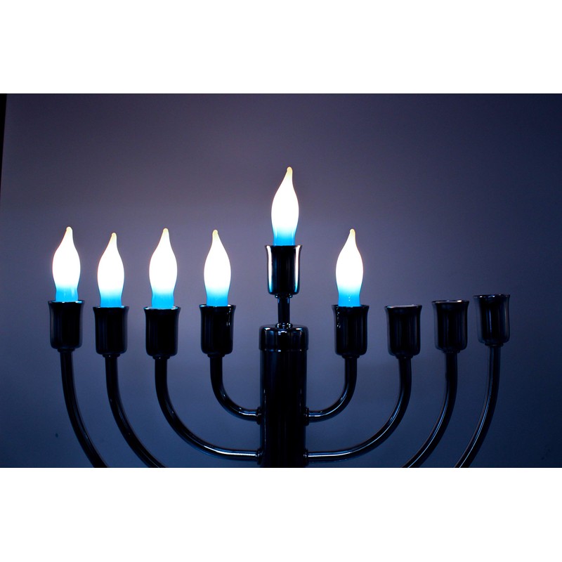 Menorah Bulbs Blue & White Electric Menorah Flame Shaped Replacement