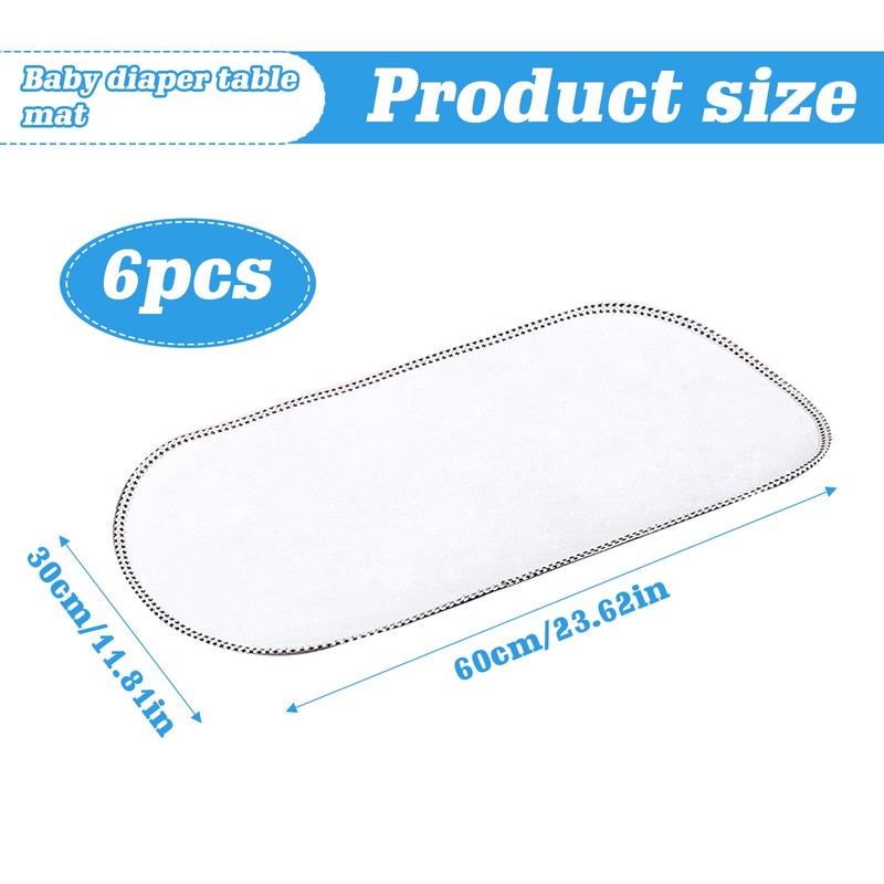 Pack of 6 Changing Mats, Soft Changing Mat for Babies,