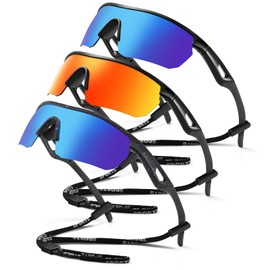 Vcarsian Kids Sunglasses Youth Baseball Sun Glasses Polarized Sports TR90 Lightweight UV400 Cycling Shades Frame Boys Girls