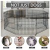 PETIME Foldable Metal Dog Exercise Pen/Pet Puppy Playpen Kennels Yard