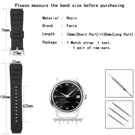 FACLE Men's silicone watch strap accessories Replacement Fit for casio MDV106-1A AMW320R AMW320D 200 M WR Outdoor sports rubber watch band Wristband bracelet (Black rubber)