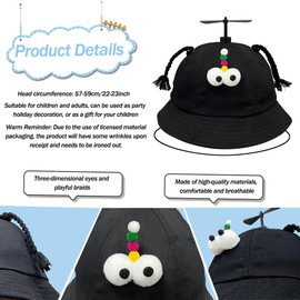 SIEBOLD Propeller Hat, Helicopter Cap, Propeller Hat with Braid, Funny Hats, Fancy Dress Hat, for Adults and Children for Carnival Party Costume Props Party Gift