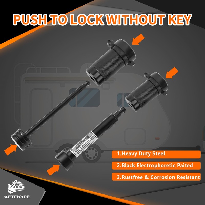 METOWARE Keyed Alike Trailer Hitch Lock Set, 5/8" Dia 3-1/2”