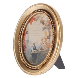 Garneck Picture Frame Decorative Photo Frame Creative Photo Frame Vintage Vintage Photo Holder Picture Holder Oval Wall Hanging Europe Wall Decoration Small Photo Frame Resin